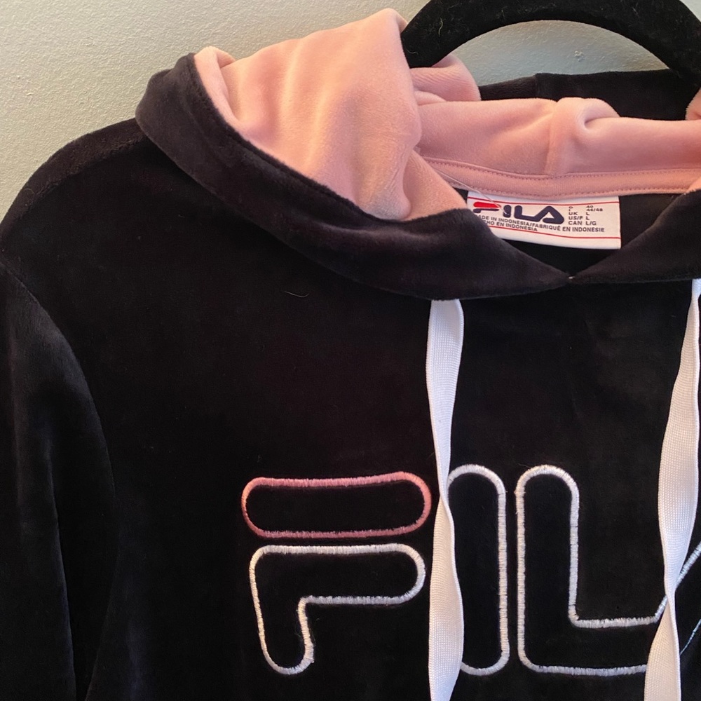 Fila Velour Cropped Hoodie